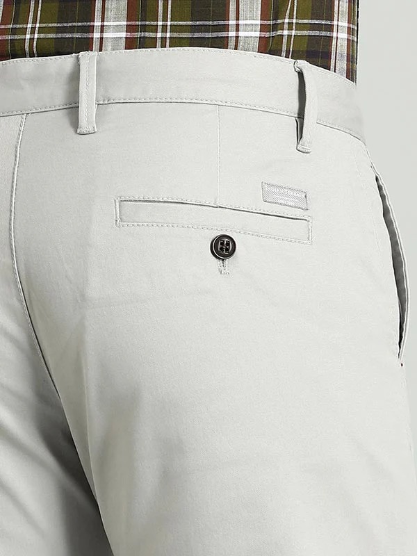 Indian Terrain Men's Slim Fit Solid Grey Trousers